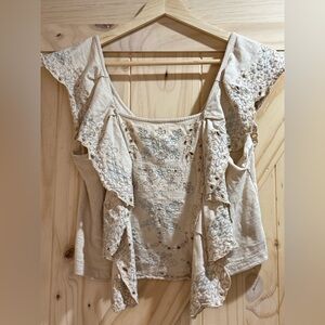 Free People - Shake Baby Shake - Cream Embroidered Blouse - XS